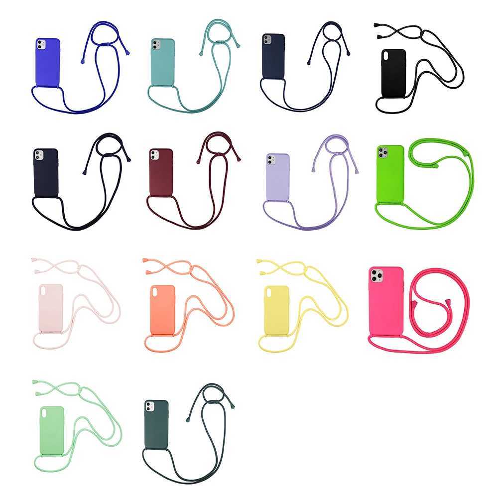 Adjustable Strap Cord Necklace Lanyard Mobile Phone Case For iPhone 16 15 14 13 12 11 Pro Max XS Rope Phone Case P240914
