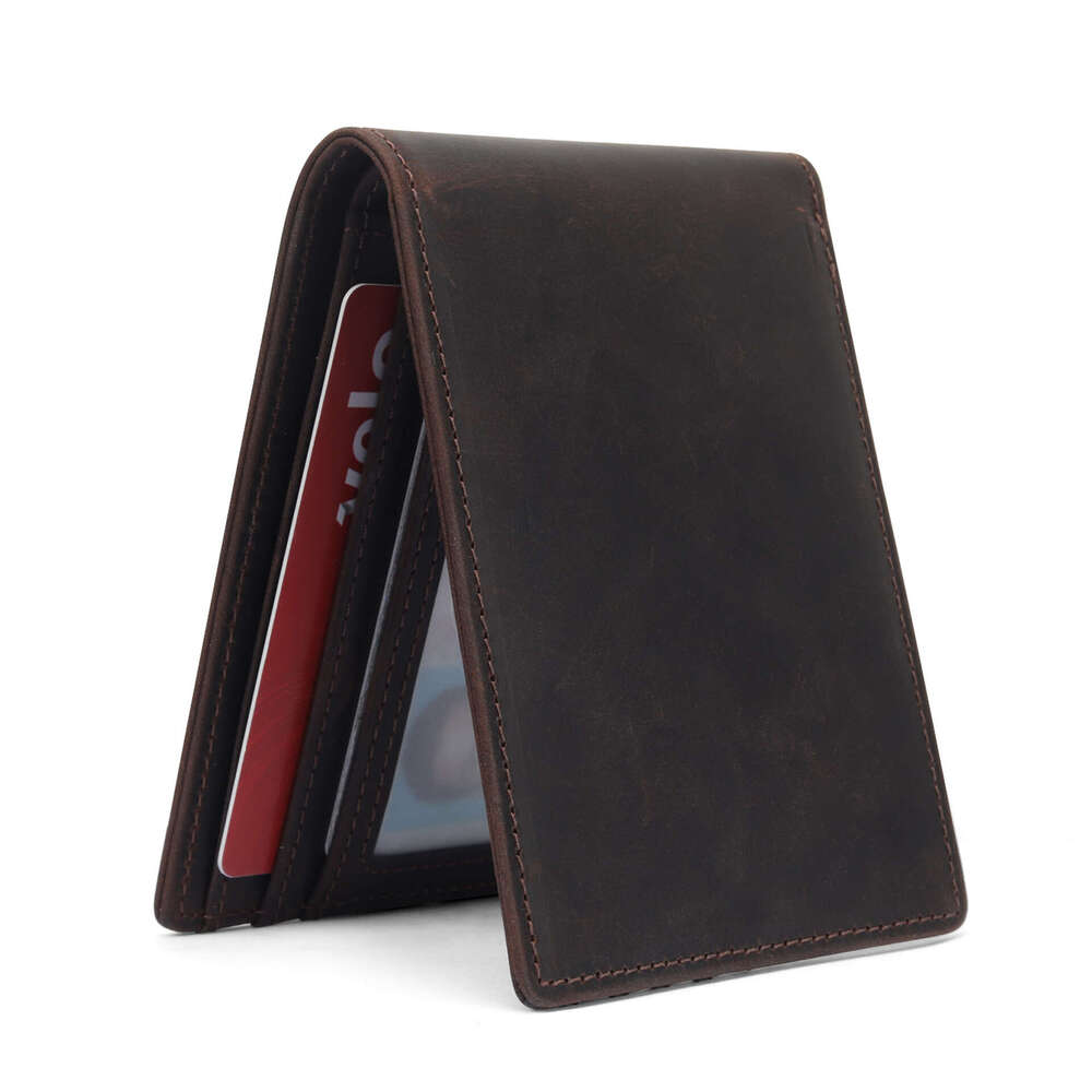 AMZZ Classic Genuine Leather Soft Money Clip Layer Cowhide Zero Wallet Men's Edition