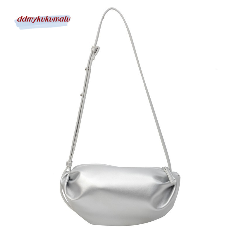 Single shoulder Korean version pleated cloud silver niche design backpack large capacity commuting casual versatile bag for women H724#22 da133