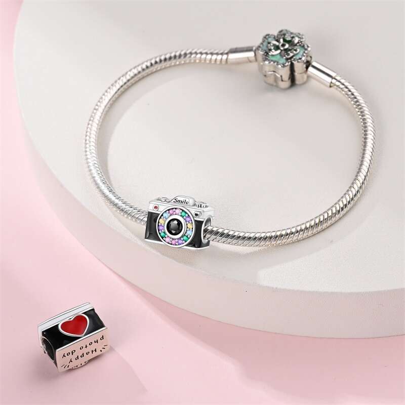 925 Sterling Silver Colorful Suitcase Bag Travel Charms Beads Fit Original Bracelets Fine DIY Anniversary Jewelry
