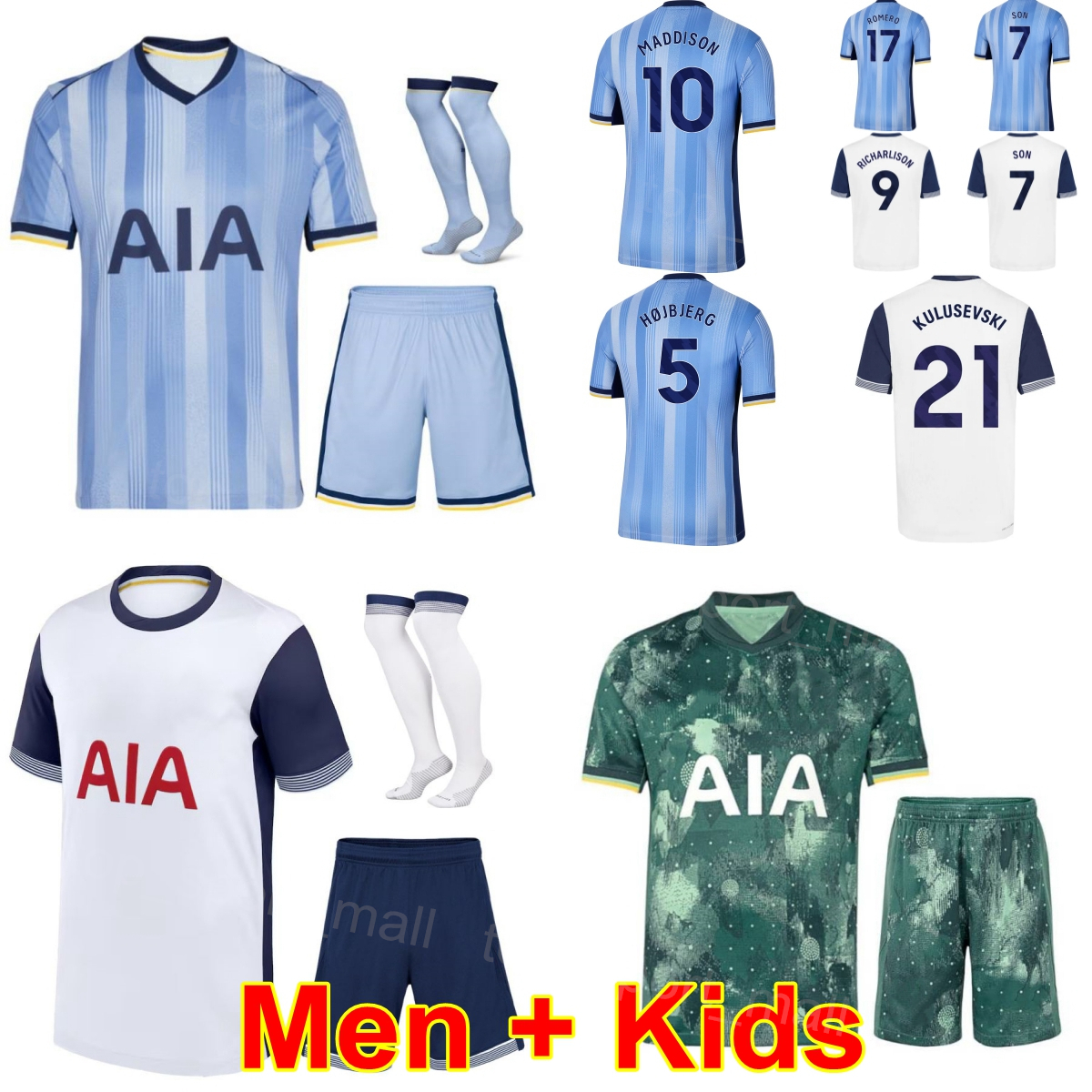Club Team 24 25 7 SON Soccer Jersey Men Youth 10 MADDISON 23 PORRO 17 ROMERO 21 KULUSEVSKI 8 BISSOUMA 37 VAN DE VEN 29 SARR 1 VICARIO 13 UDOGIE Football Shirt Kits ReCi