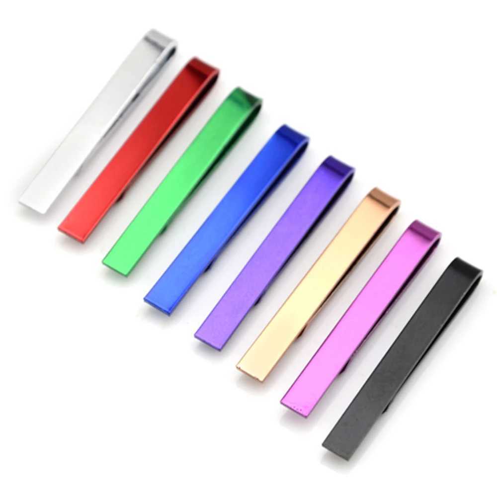 2 packs of mens stainless steel candy colored tie clip bar necklace wedding jewelry BWTZF0002A W240914