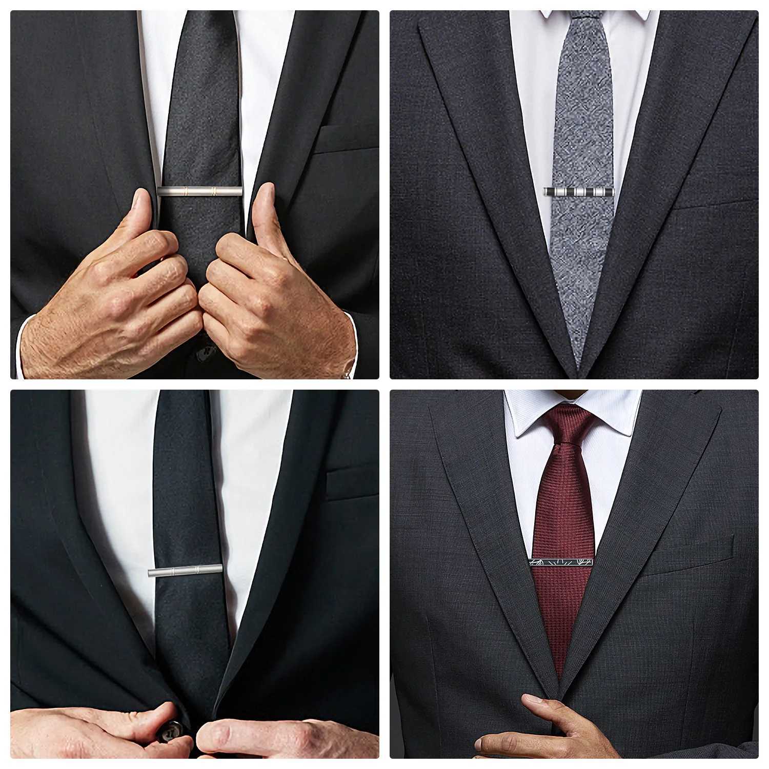 7/8 piece tie clip set with gift box wedding guest gift luxury mens jewelry business mens shirt cufflinks mens gift W240914