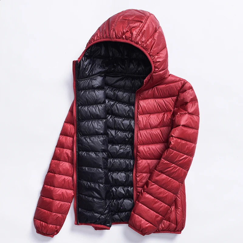 Fitaylor womens ultra light down jacket casual double-sided reversible jacket 4XL womens bag jacket 240913