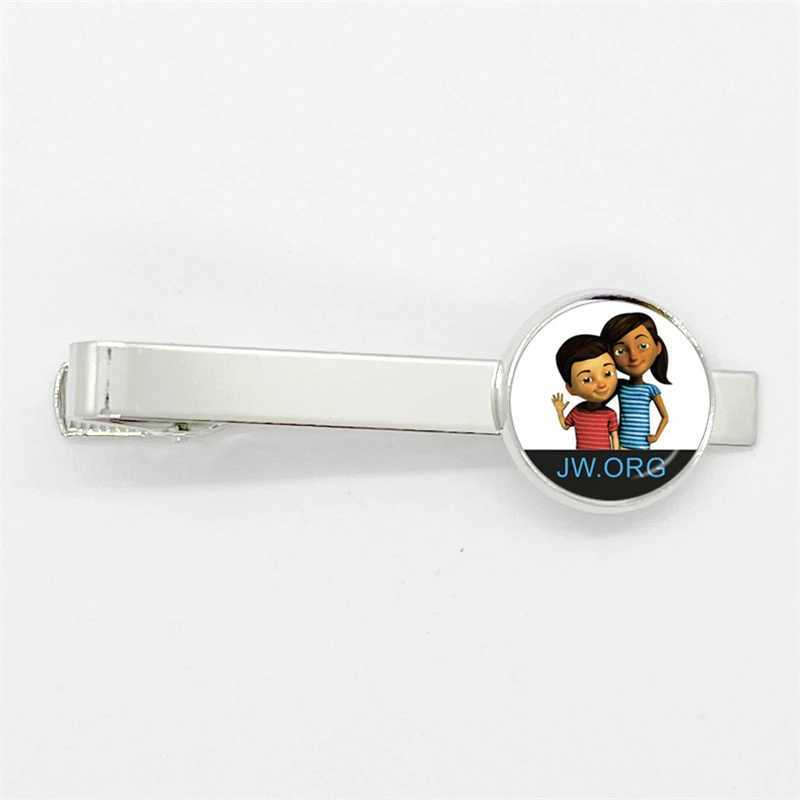 2023 New Steampunk Jehovahs Witness Tie Clip JW. Org high-quality round handmade jewelry glass gemstone clip W240914