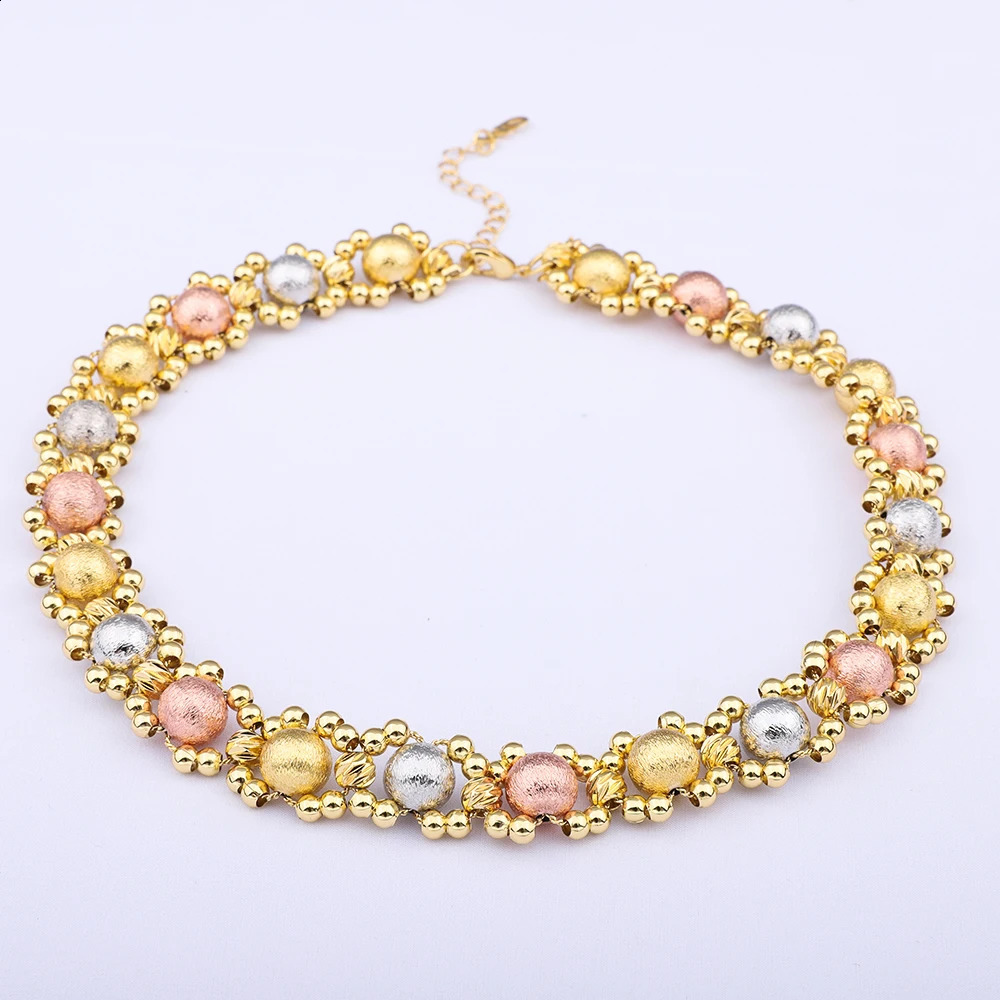 African Colored Matte Ball Necklace Earrings Bracelets Charm Set Exquisite and Elegant n Wedding Anniversary Gift 240906