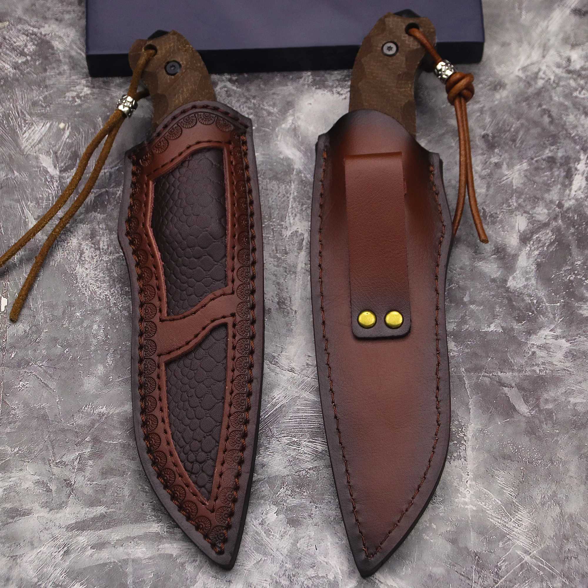 Tactical knife WPKOPYA U.S.A Linen handle 6mm reinforced DC53 steel All Tang Outdoor hunting jungle survival knife EDC multi-purpose knife M240914