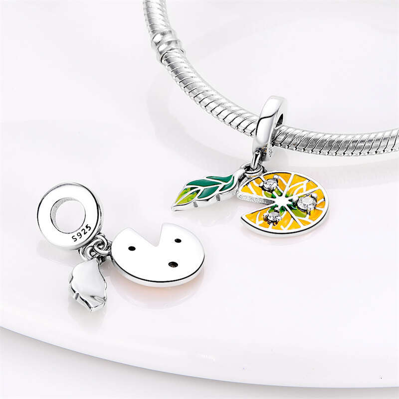 925 Sterling Silver Coffee Cake Pizza kola Avocado Food Charms Bead Fit Original Bracelets DIY Making Jewelry