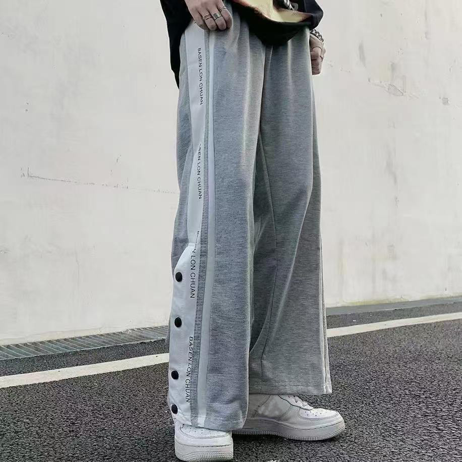 Buckle pants men's summer women's season thin buckle designer sports pants casual pants high street vibe loose Joker trend pants men and wom