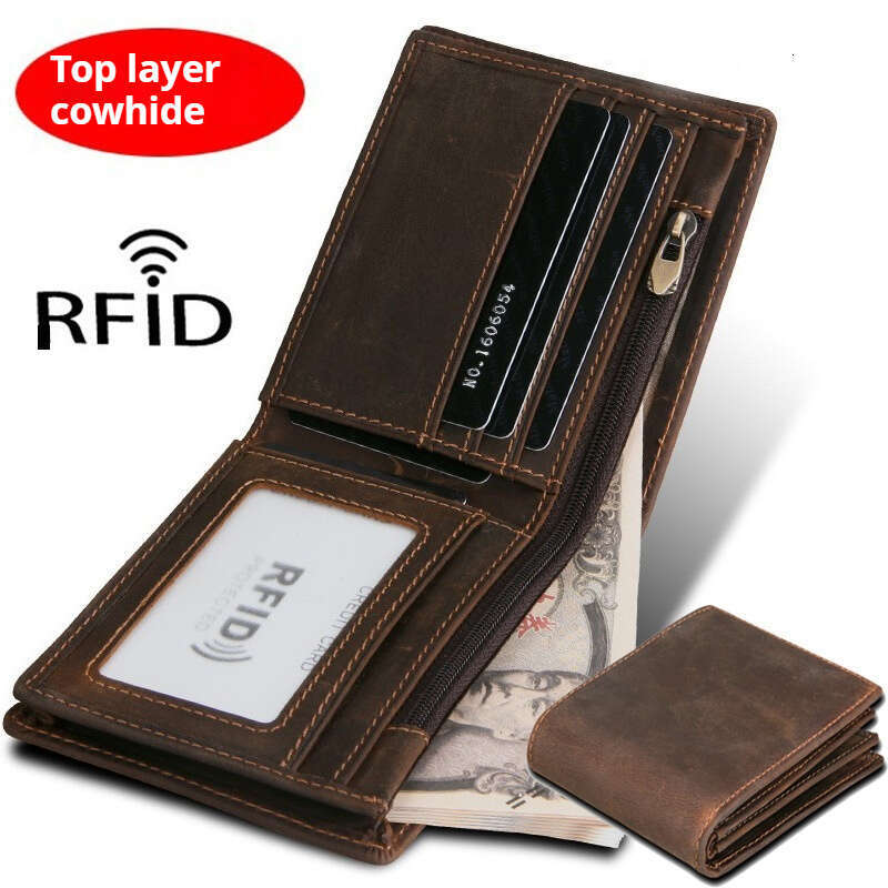 AMZZ New Genuine Soft Short Money Clip Men's Cowhide Leather Wallet 92