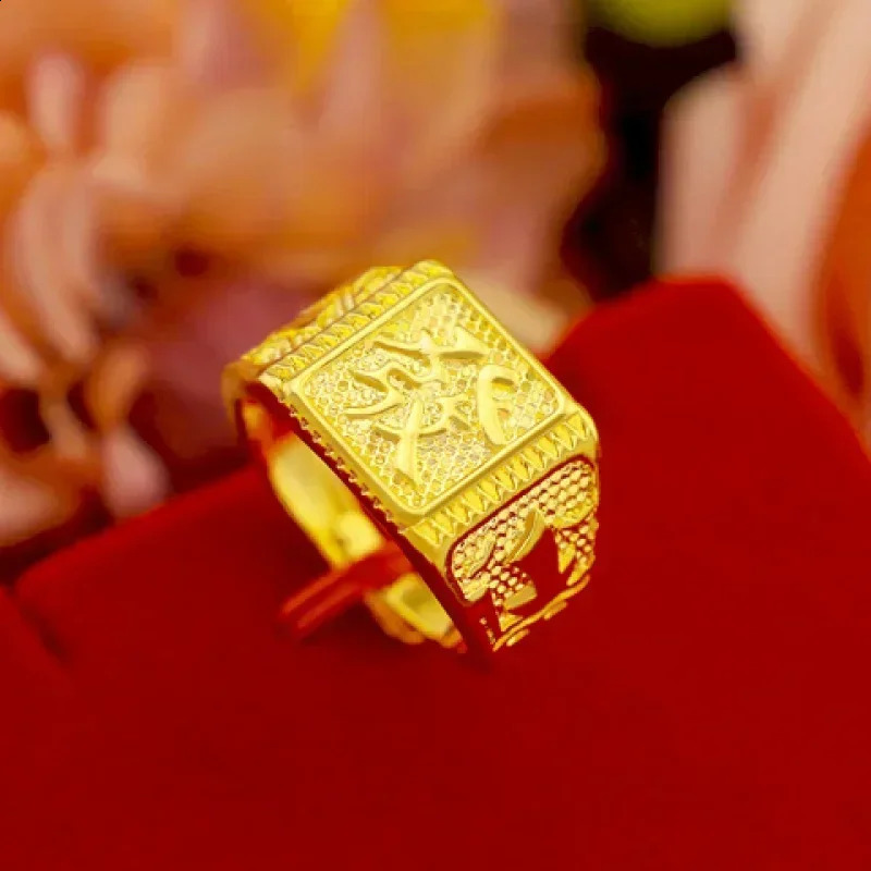 Pure 9999 genuine gold ring fashion model 100 matching 240912