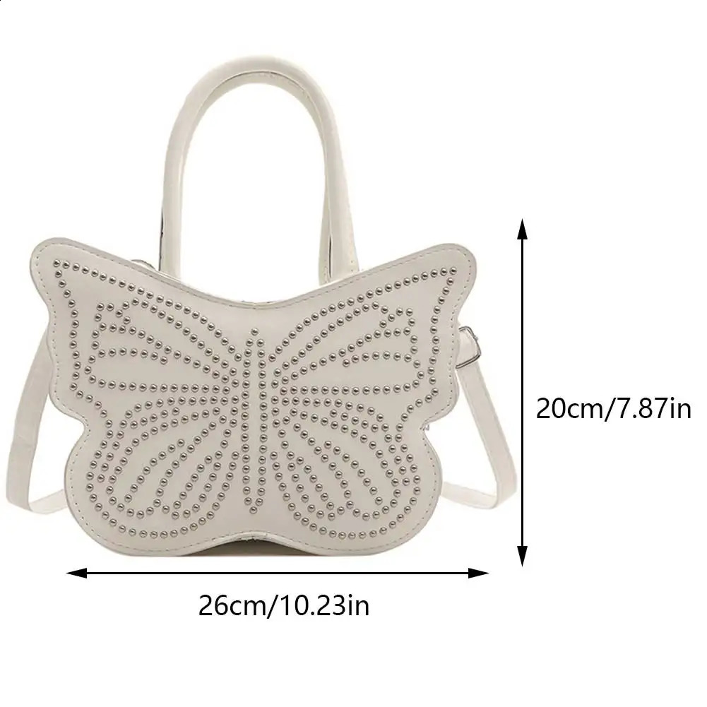 Butterfly Creative Womens Fun Bag Silver Black Handbag Coin Wallet Chain Shoulder Bag Rivet Cross Body Bag 240912