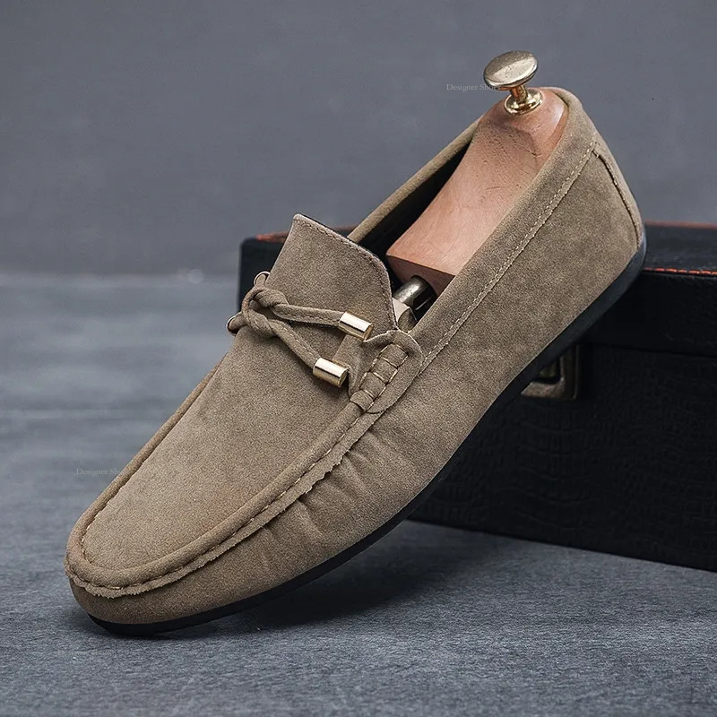 Shoes Spring Men's 2024 New Lazy Soft Sole Kick Men's Driving Casual Leather Shoes