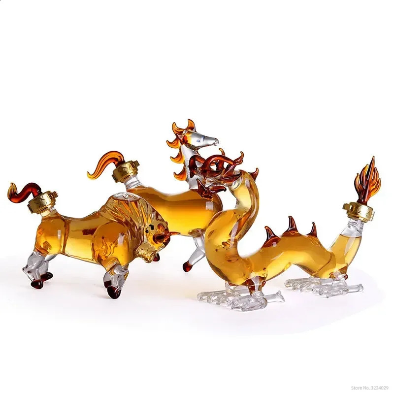 Chinese Zodiac Shaped Wine Bottle Lead-Free Glass Whiskey Decanter for Liquor Scotch Bourbon Barware Gift 150ml 240913