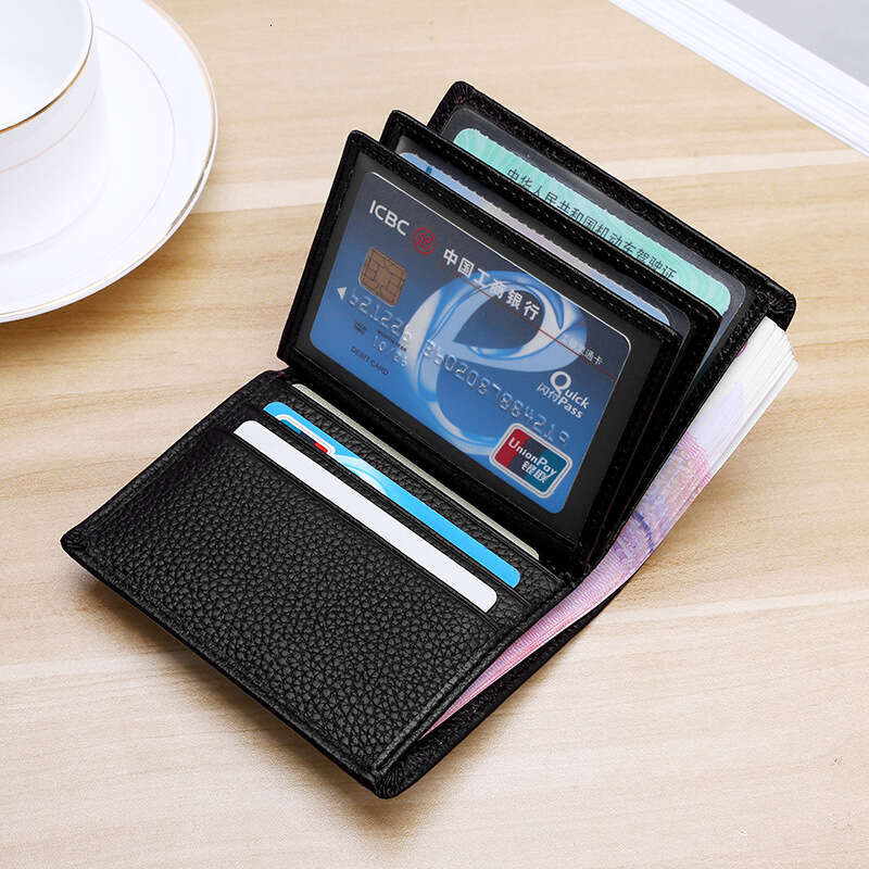 New Genuine Leather Men's Wallet Multi Functional Driving Set, Cowhide Clip, Double Loose Leaf Document Card Bag 42