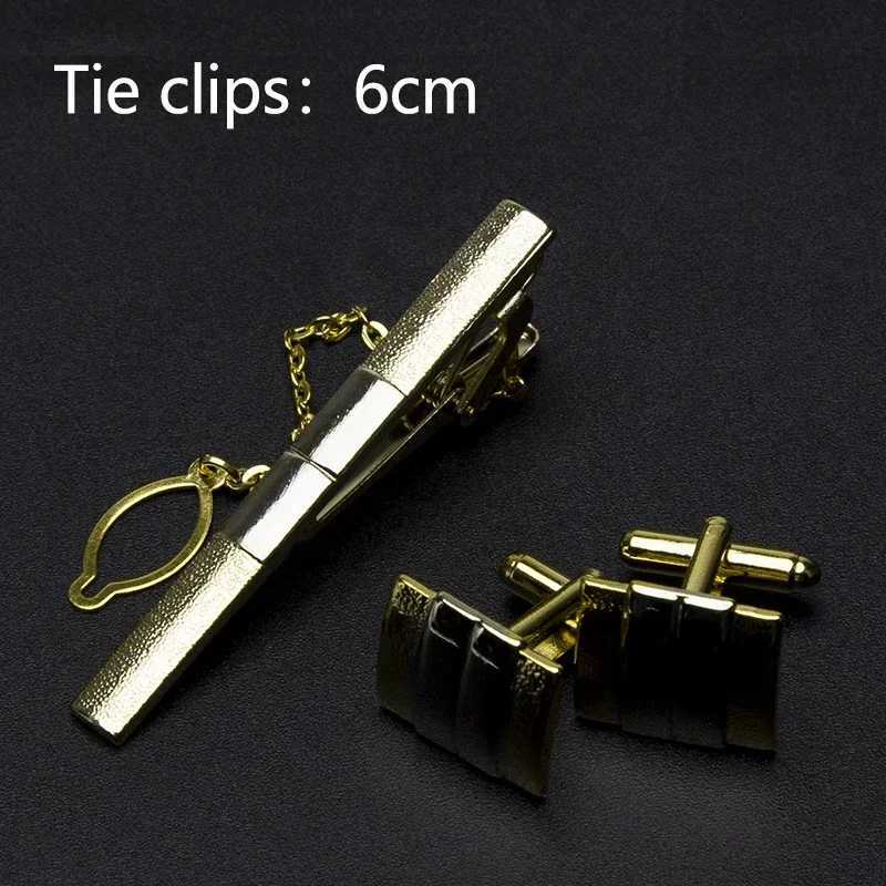 Mens Classic Tie Clip Cufflink Set Luxury Tie Pin Accessories Shirt Tie Clip Fashion Tie Clip Mens Gift Jewelry W240914