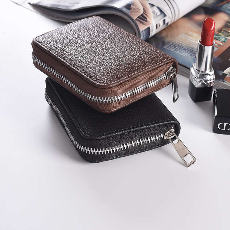 AMZZ 2024 New Korean Men's Basic Solid Color Short PU Wallet 38