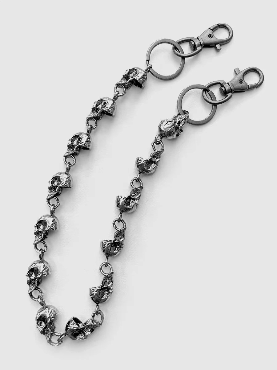 Mens waist chain keychain retro skull metal hip-hop gothic punk skull pants jeans bicycle wallet keychain accessories 240914 - view 5