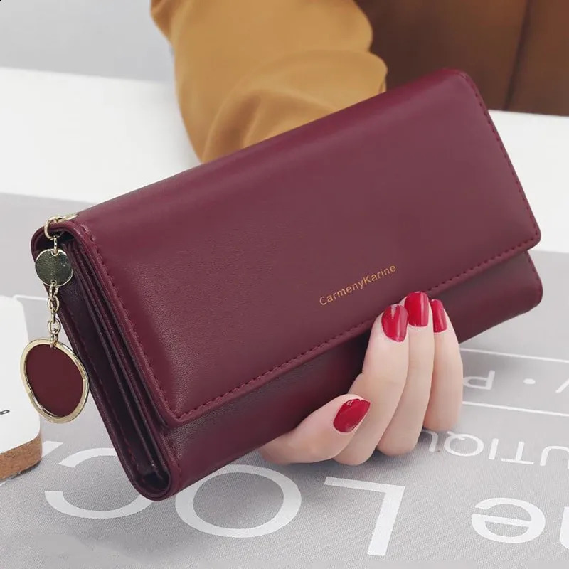 Fashion Women PU Leather Long Wallets Multifunctional Fold Purse Fresh Female Clutch Card Holder 240914