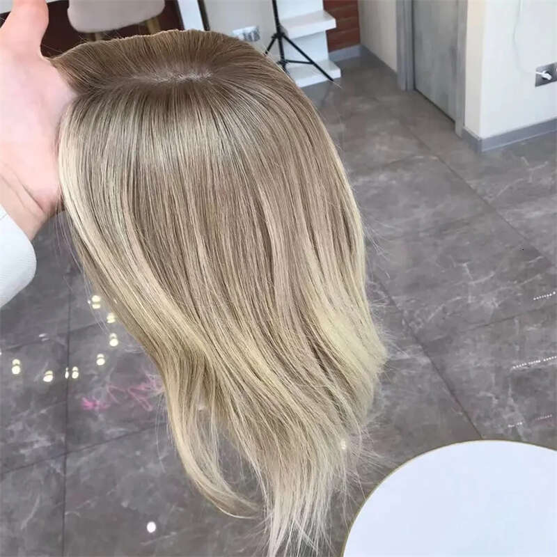 14 Inch Brown Highlight Short Bob Wavy Synthetic Wigs Dark Roots For Women Daily Use Ash Blonde Pre Plucked Curly Hair Wig
