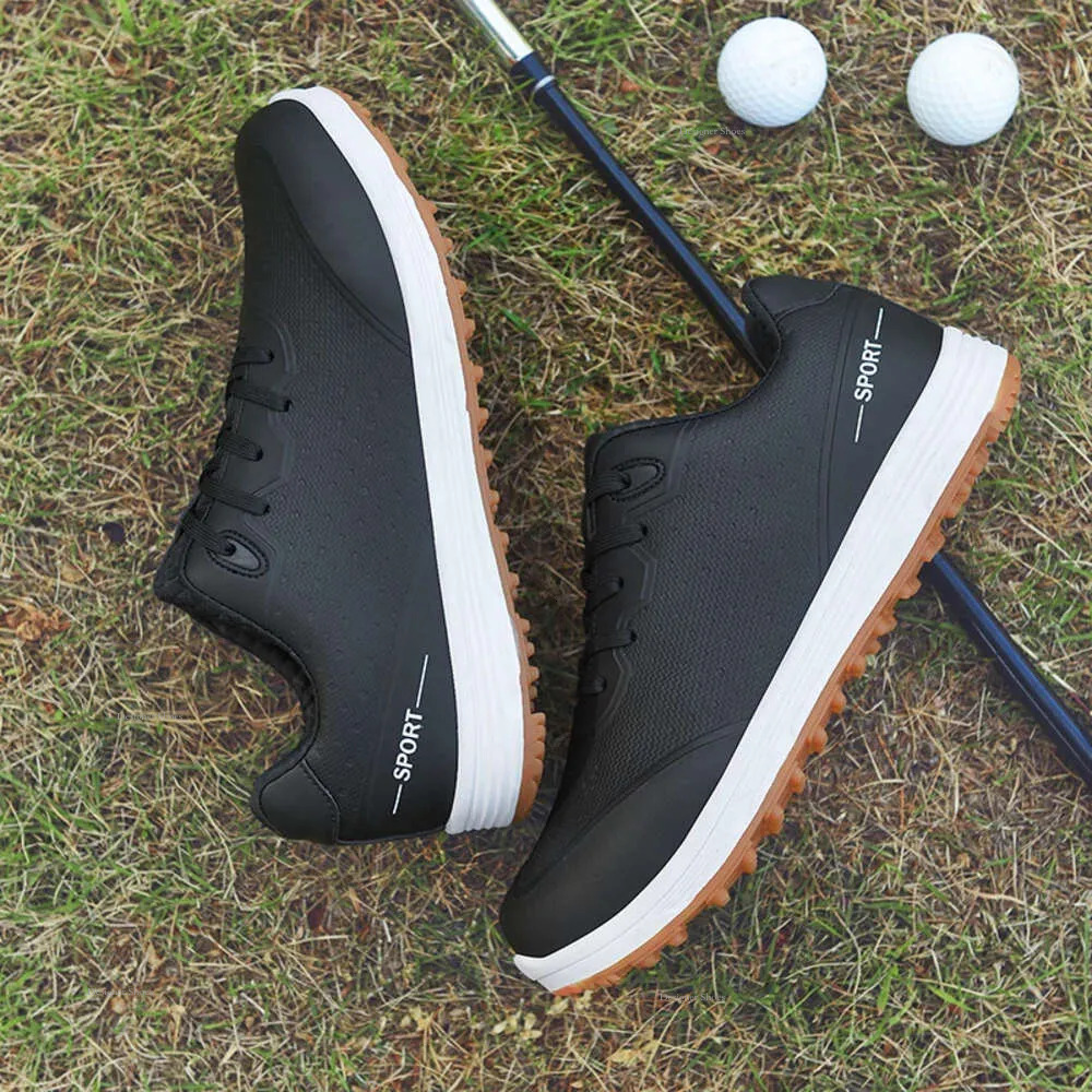 Women Comfortable Waterproof Golf Sneakers Outdoor Walking Men Golfing Footwear Anti Slip Knob Athletic Golfer Shoes ing er