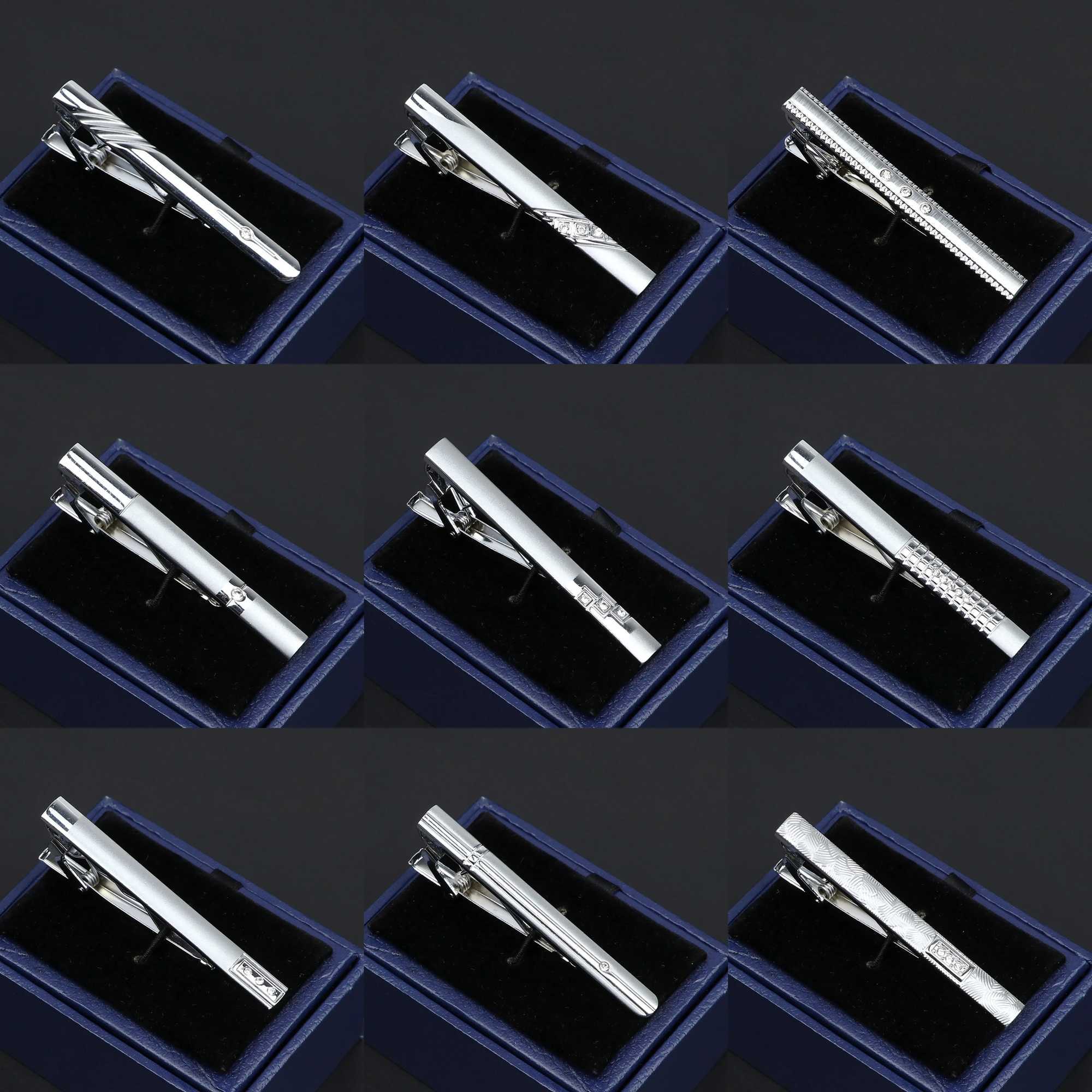 Mens metal tie clip silver bright chrome stainless steel jewelry tie buckle suitable for parties weddings business tie accessories W240914