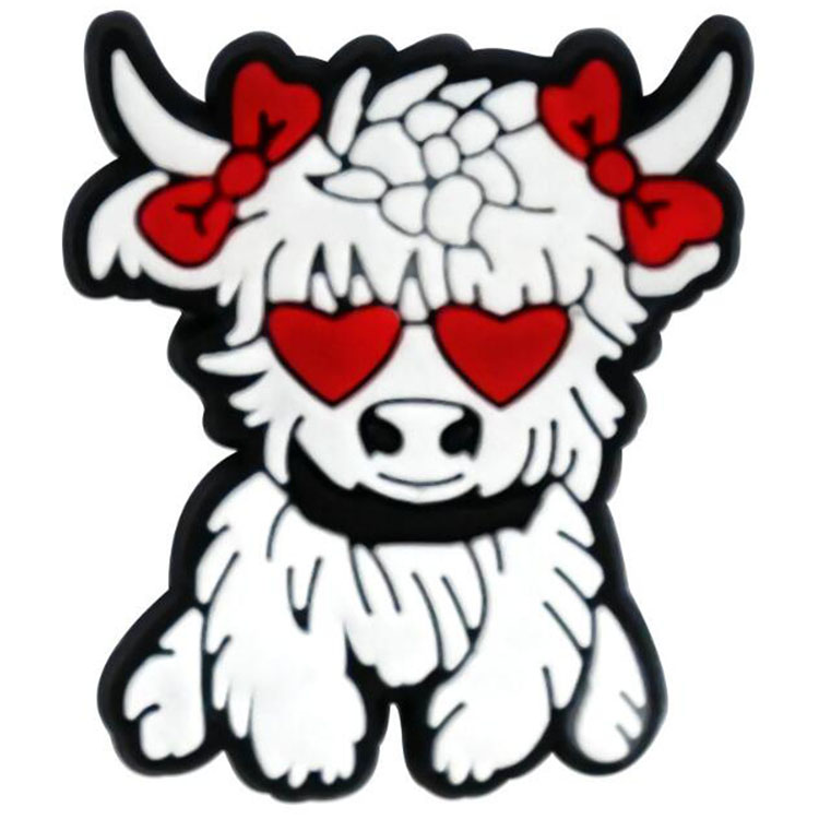 New styles highland cow series hole shoe flowers pvc soft rubber shoe buckle cute funny cow shoe charms accessories gift