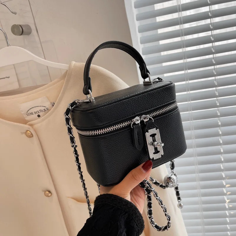 Mini box PU leather cross body bag with short handle suitable for women cute handbag summer shopping shoulder bag 240912