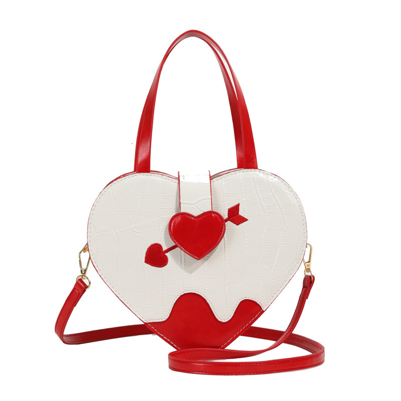 2024 New Fashion Classic Logo Heart Crocodile Pattern Handbag Shoulder Bag Trend