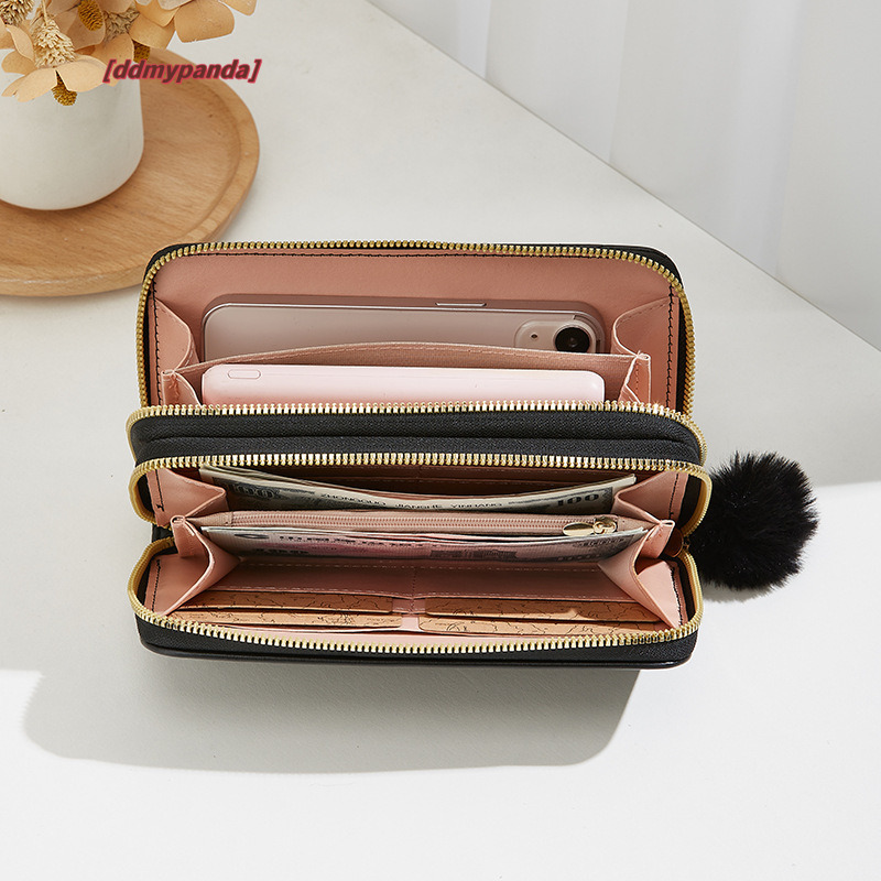 2024 New Women's Double Long Short Multi Card Korean Lingge Liuding Zipper Zero Wallet #9 ddmypanda