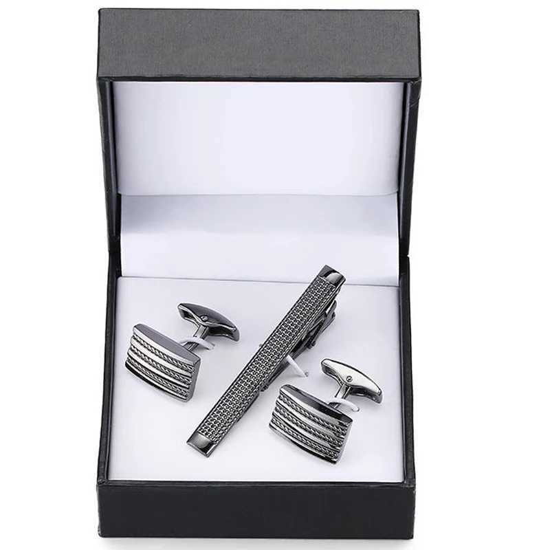 A set of high-end tie clips Kraft exquisite cufflinks anchors saxophone crystal cufflinks black square cufflinks W240914