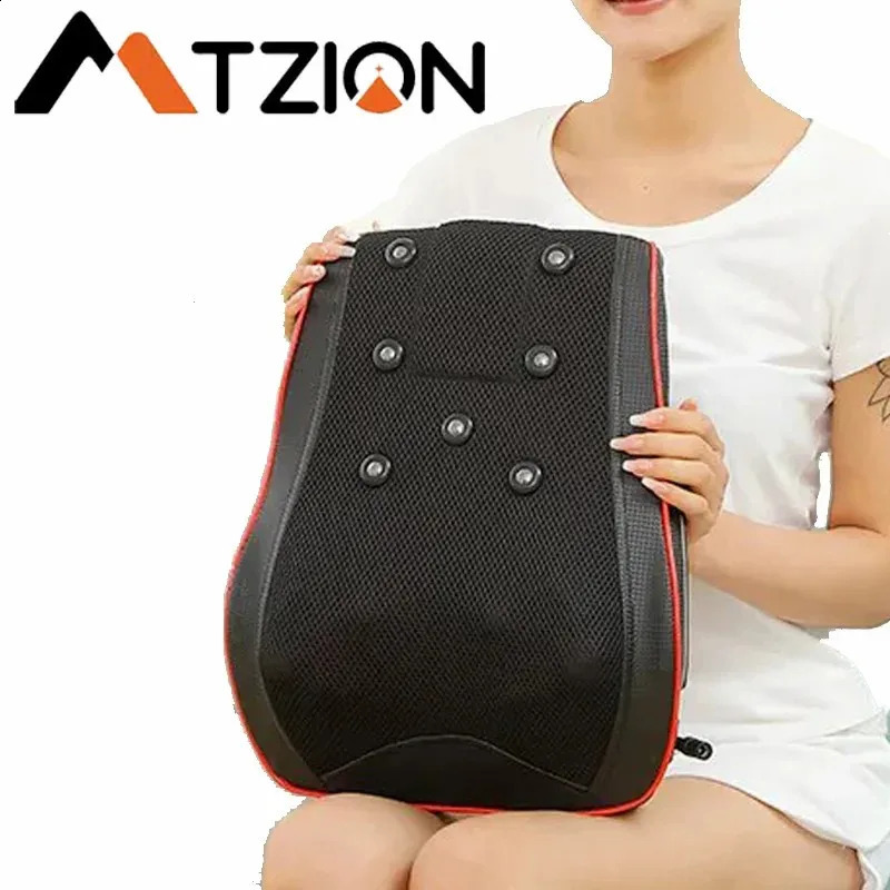 MTZION Massage Pillow Electric Finger Pressing Belt 20 Heating Massage Head 3D Pinching of Lumbar Spine Rolling Back Massage Relaxation 240914