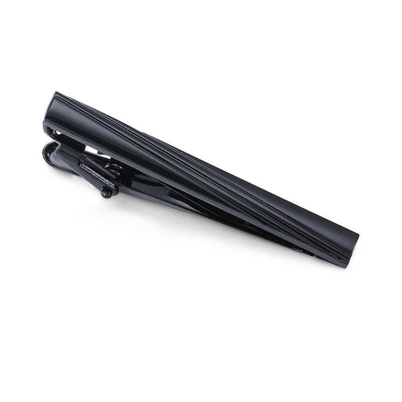 Metal Tie Clip Copper Material Classic Style Black Stripe Design Mens Wedding Tie Clip W240914