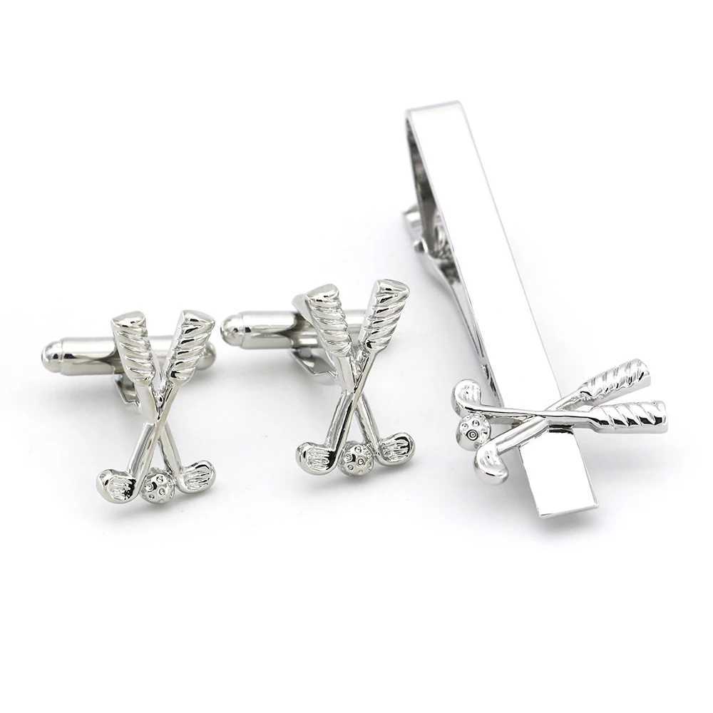 High quality cufflink tie clip set necklace tie clip classic anchor bead cut pattern tie rod cufflink tie clip set mens jewelry W240914