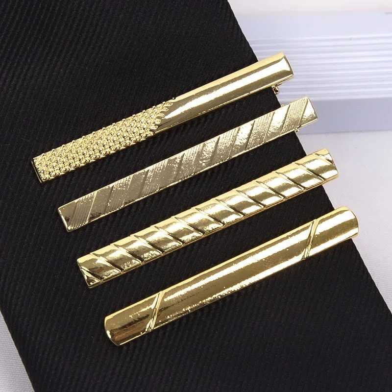 Mens Tie Clip Gold Luxury Classic Simple Style Pin Buckle Rod Mens Business Necklace Clip Metal Gift Accessories W240914