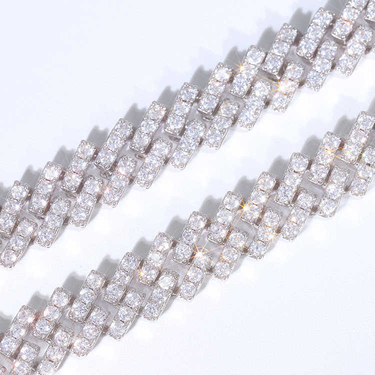GRA Certificate 10mm Single Row Cuban Chain Fine Jewelry D/VVS Moissanite Cuban Link Chain Rapper Hip Hop Necklace Jewelry