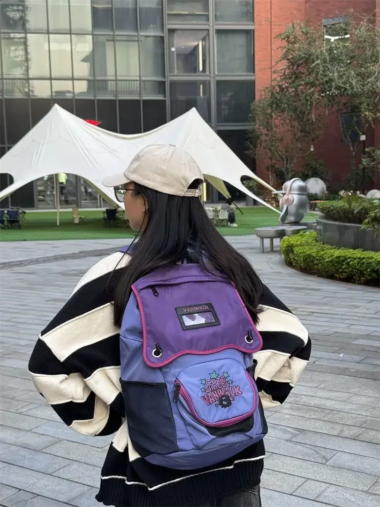 Korean original Preppy Style Contrasting Colors All Match Sweet School Bag high-capacity student backpack 240912