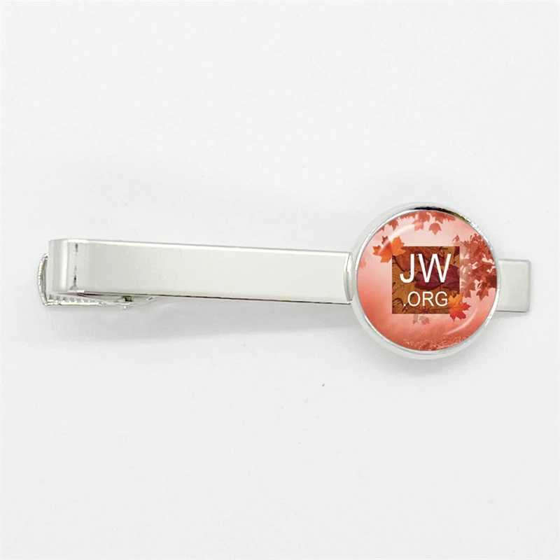 2023 New Steampunk Jehovahs Witness Tie Clip JW. Org high-quality round handmade jewelry glass gemstone clip W240914
