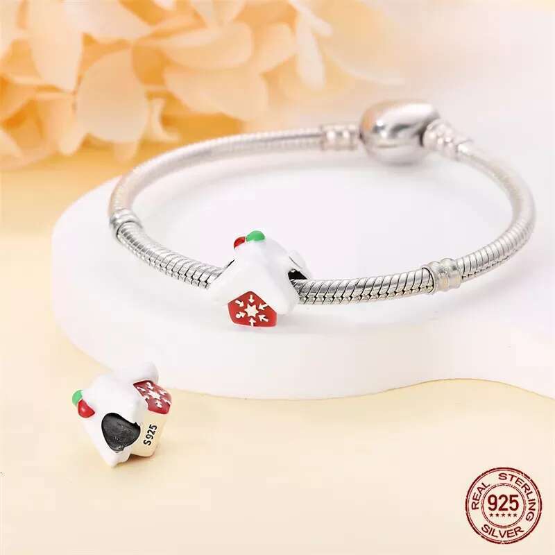 925 New Sterling Silver Snowflake Tree Ski Boots Charms Beads Fit Original Bracelet Fine DIY Christmas Jewelry