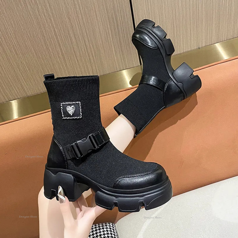 Boots Increase Women Height High Heel New Design Versatile Thick Sole Free Shipping