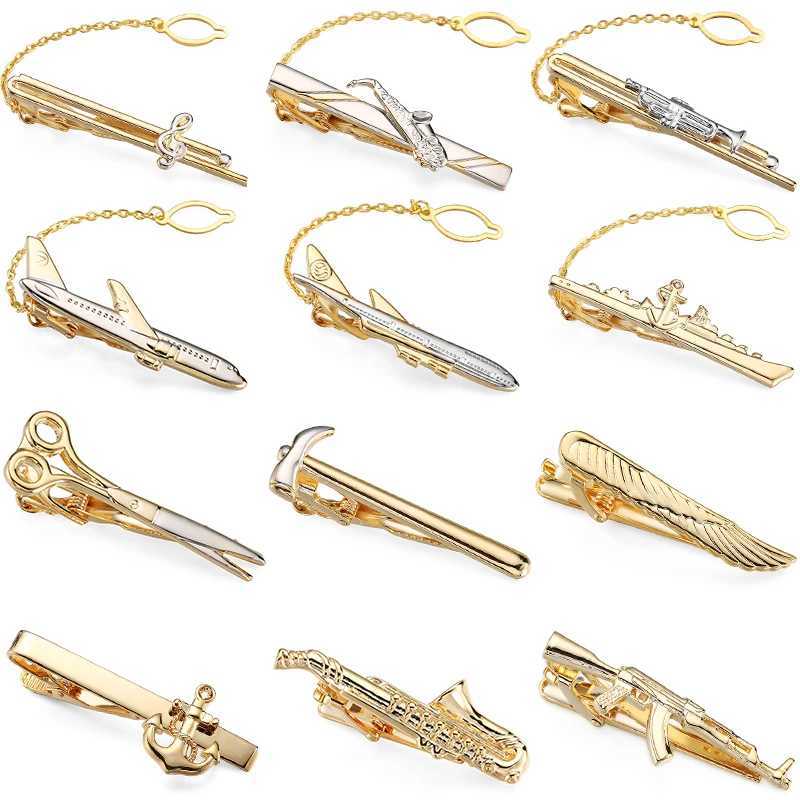 High quality music saxophone combat aircraft tie clip fashionable mens tie accessory design horseback riding tie clip W240914