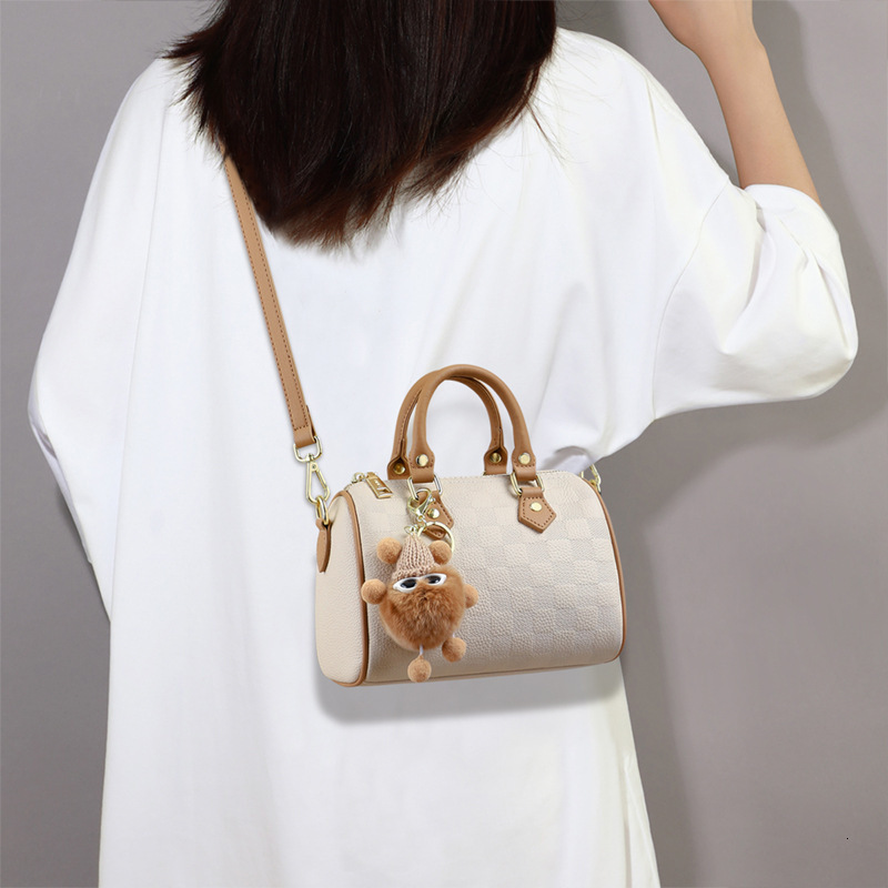 2024 New Summer Genuine Leather Women's Handbag Boston Pillow Crossbody Bag Bags