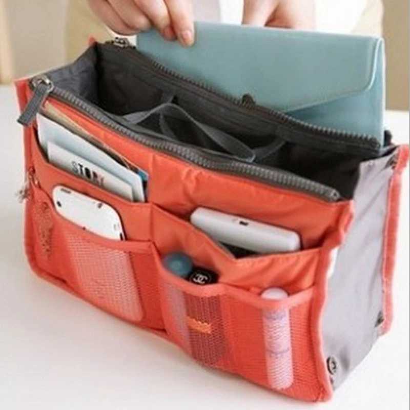 Organizer Insert Women Storage Bag Nylon Travel Insert Organizer Handbag Purse Large Liner Makeup Cosmetic Bag Tote Pouch Z240914