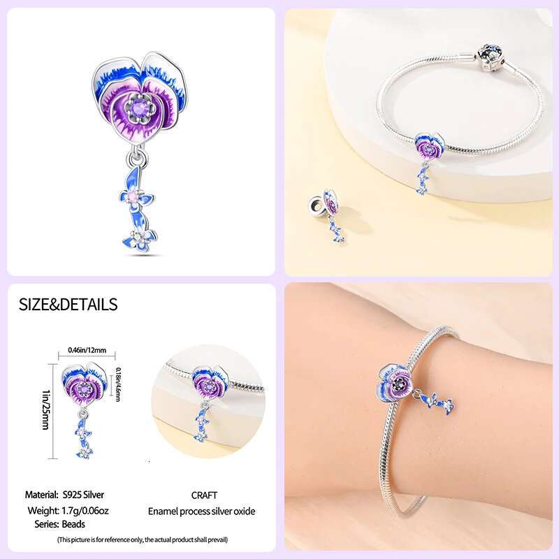 925 Sterling Silver wers Butterfly Creative Garden Mushroom Snail Charms Beads Fit Original Bracelets DIY Jewelry
