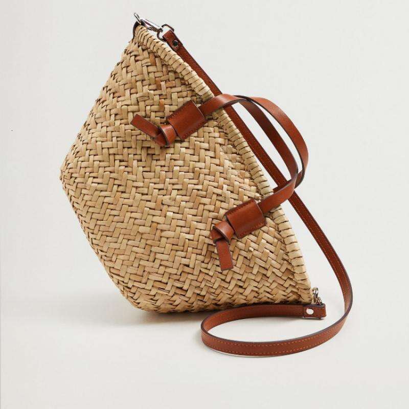 Casual Wicker Woven Basket Bags Rattan Women Handbags Summer Beach Straw Large Capacity Tote Big Shoulder Crossbody Bag 2024 4156 4
