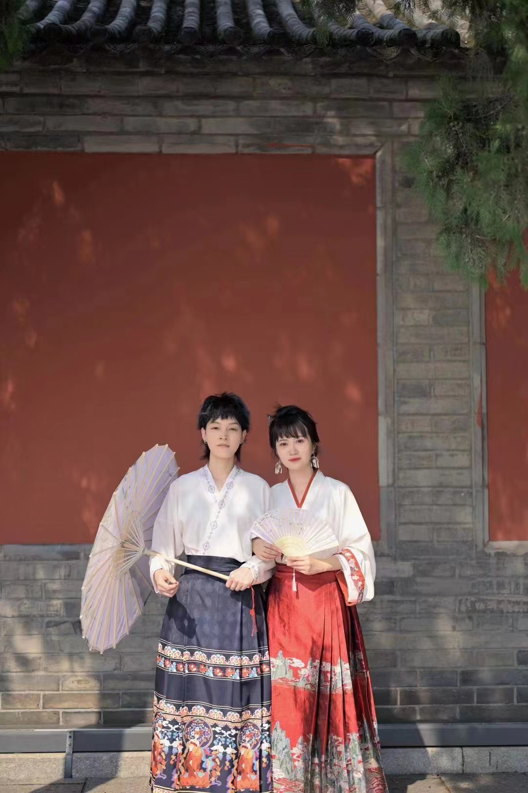 Hanfu Qianli Jiangshan Embroidered Floral Flying Sleeve New Chinese Style Red Mamian Skirt Wedding Dress for Autumn and Winter