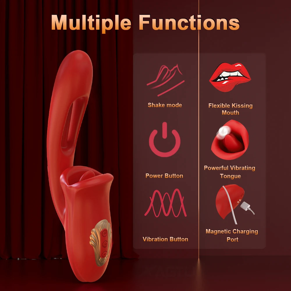 Sex toy vibrator Gspot masturbation tool female licking labia stimulator penetration vaginal adult product 240914