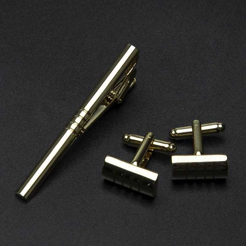 Mens Classic Tie Clip Cufflink Set Luxury Tie Pin Accessories Shirt Tie Clip Fashion Tie Clip Mens Gift Jewelry W240914