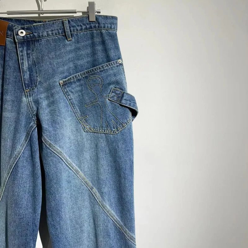 ss JW Vintage Patchwork Jeans Y2k Pants Casual Versatility Sweatpants Men Trousers Streetwear Clothing Clothes High Street 240909