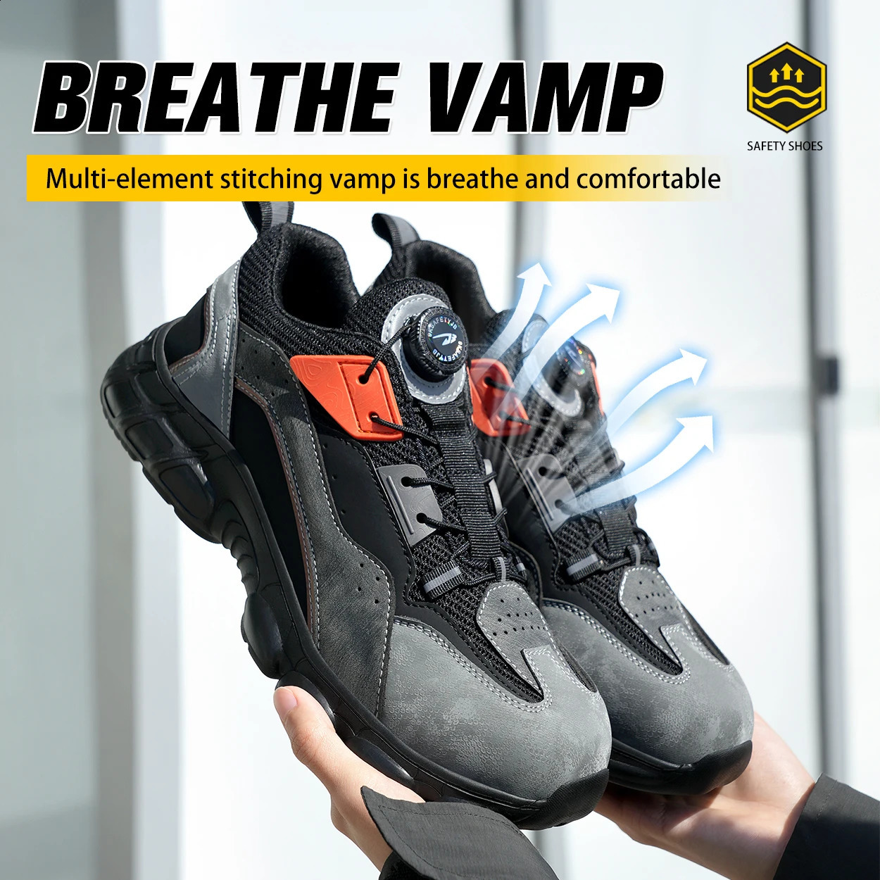 2025 new Rotating Button Safety Anti-smash Anti-puncture Work Fashion Sport Shoes Security Protective Boots Men 240904
